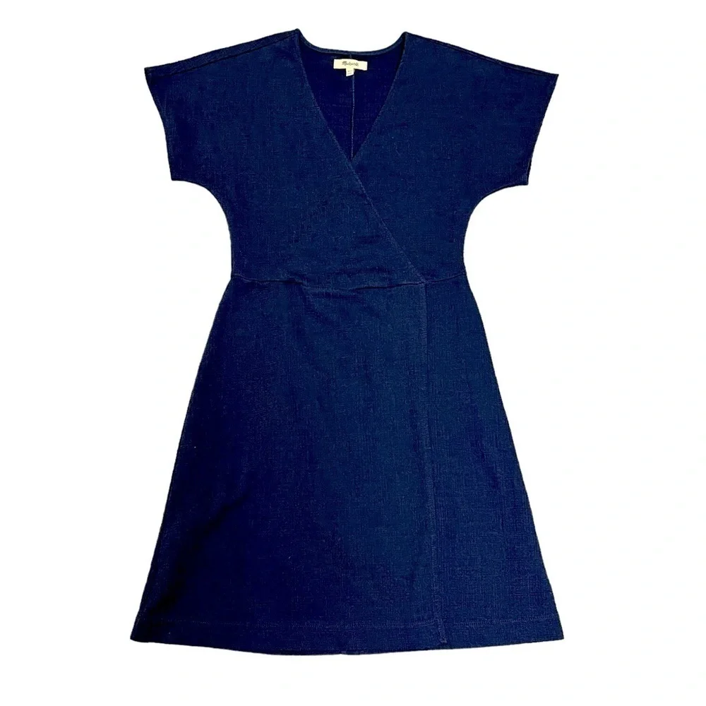 Madewell Cross Front Flutter Sleeve. Blue Size XXS #885 - Picture 6 of 7